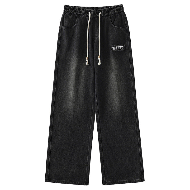 Fashion Letter Embroidery Black Jeans For Women