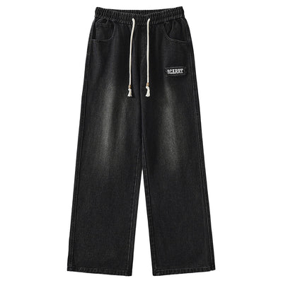 Fashion Letter Embroidery Black Jeans For Women