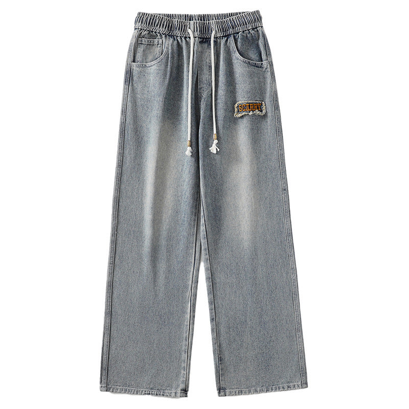 Fashion Letter Embroidery Black Jeans For Women