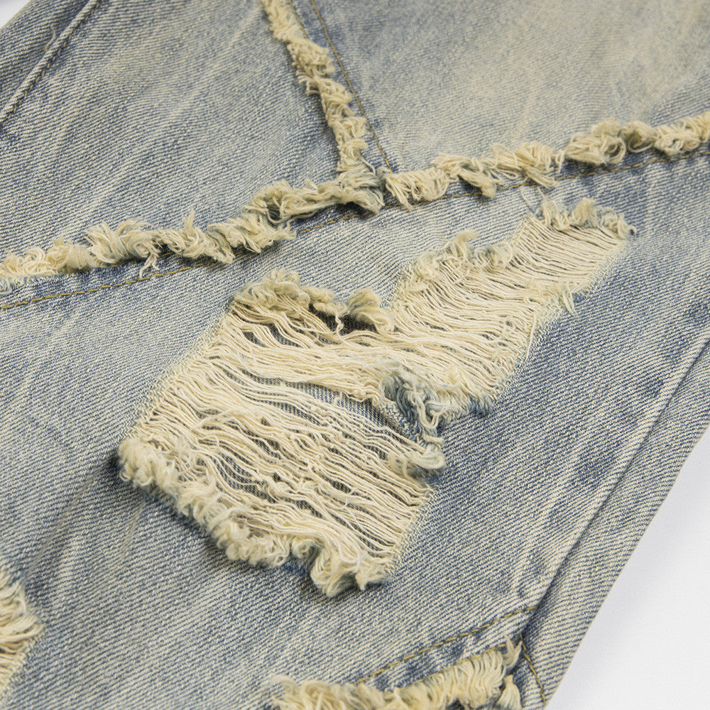 Ripped Stitching Jeans For Men And Women
