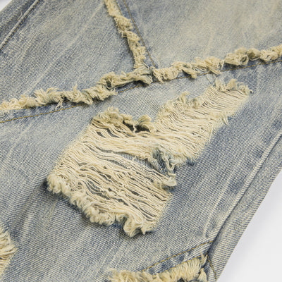 Ripped Stitching Jeans For Men And Women