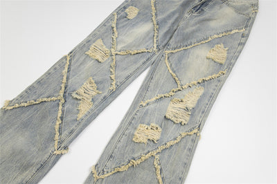 Ripped Stitching Jeans For Men And Women